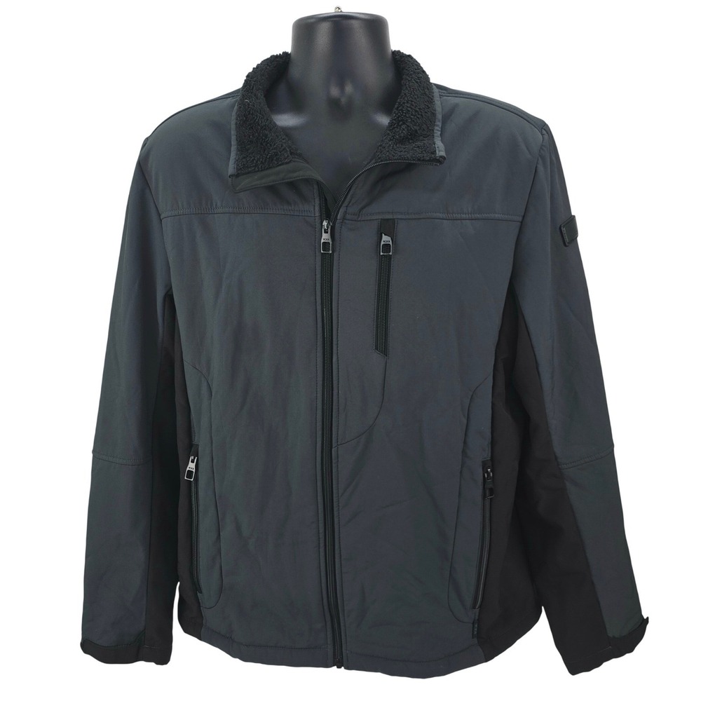 TUMI T-Tech Stretch Softshell Jacket Men's Size Large Gray Fleece Lined Full Zip